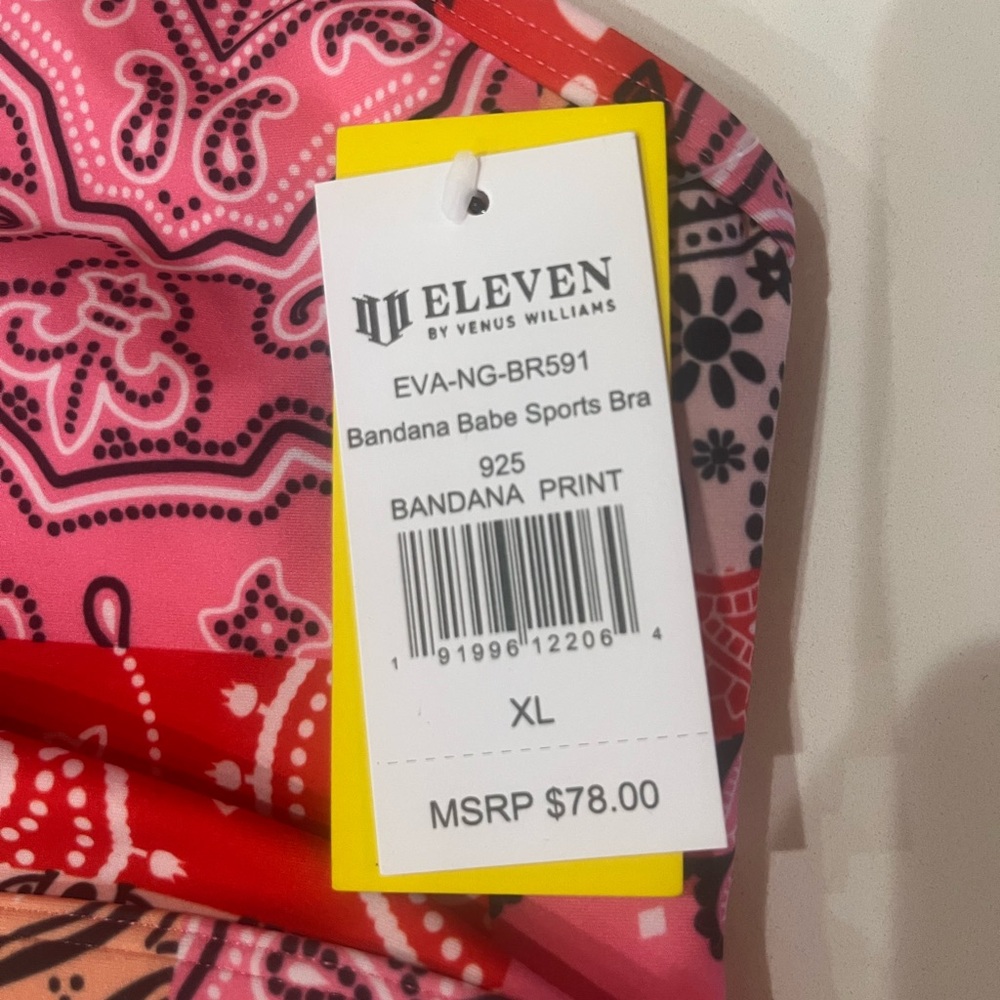 Eleven By Venus Williams  Bandana Babe Sports Bra Size XL NWT - Picture 4 of 6